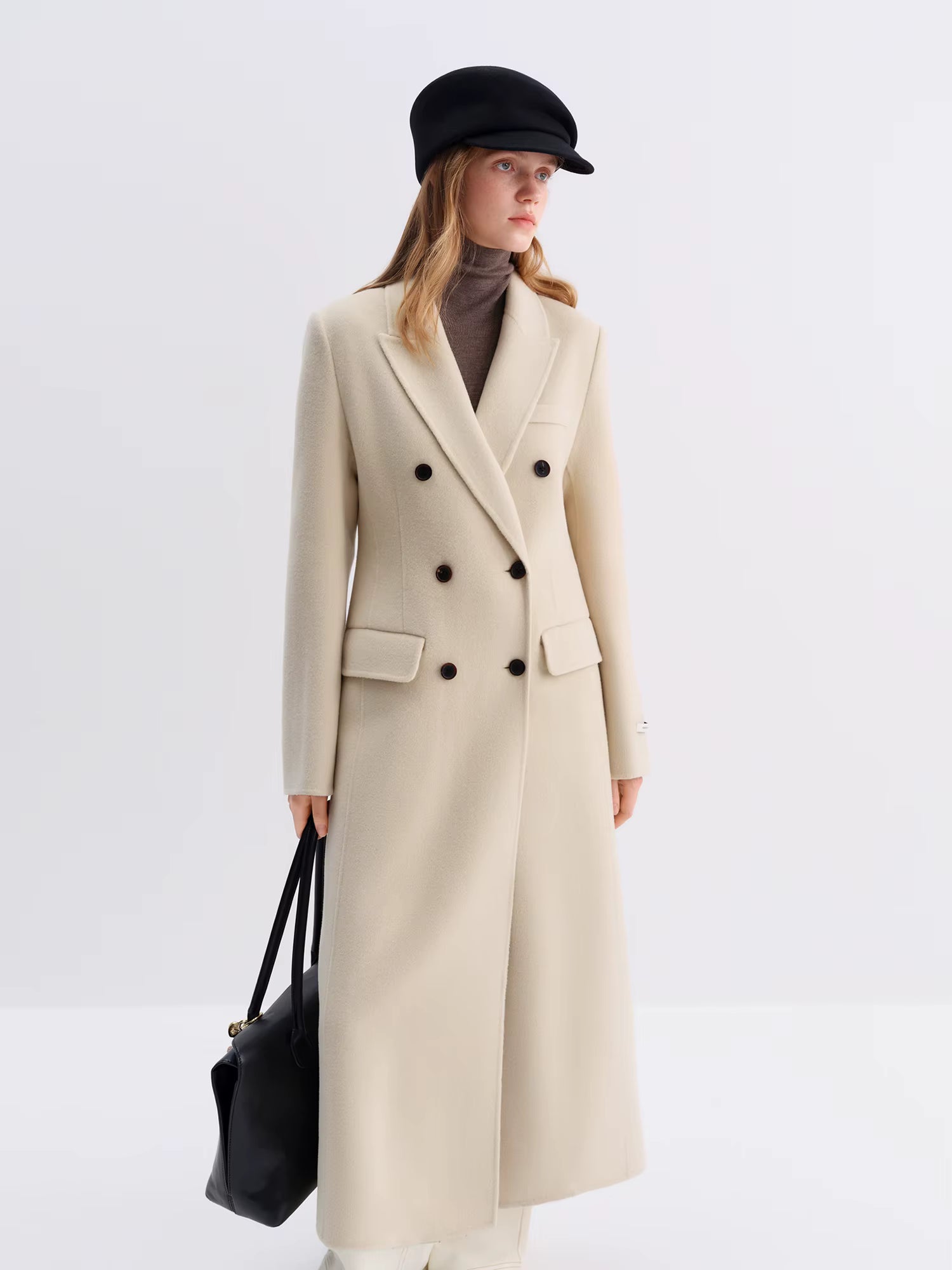 Women Tailored Coat with Double-Faced Tweed Oversized Flattering Silhouette Premium Wool Outerwear 2025 Winter New Arrival