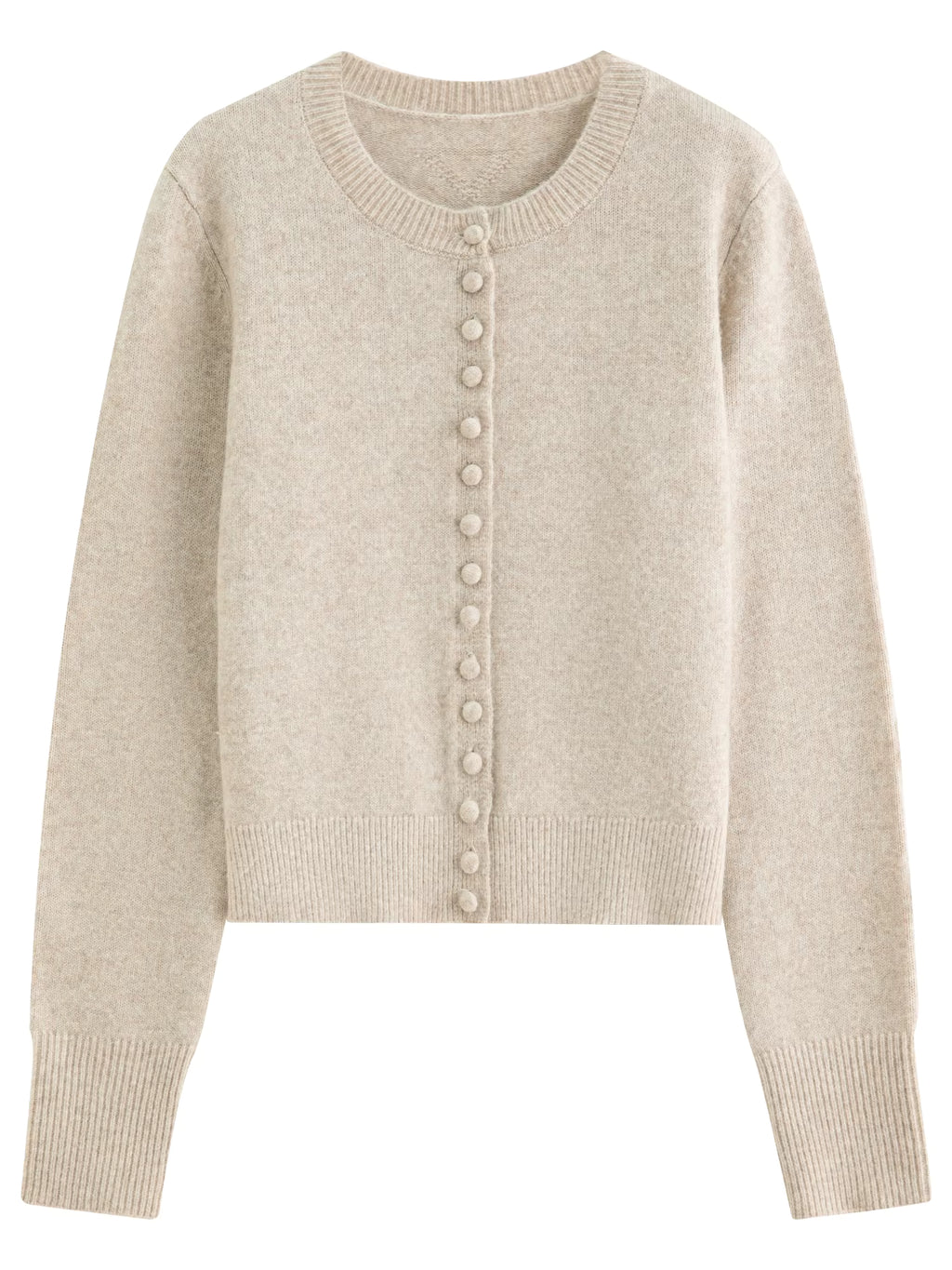 Autumn French Retro Round Neck Wool Blend Knit Cardigan Women 2025 Winter New Arrival Versatile Open Front Coatigan Chic