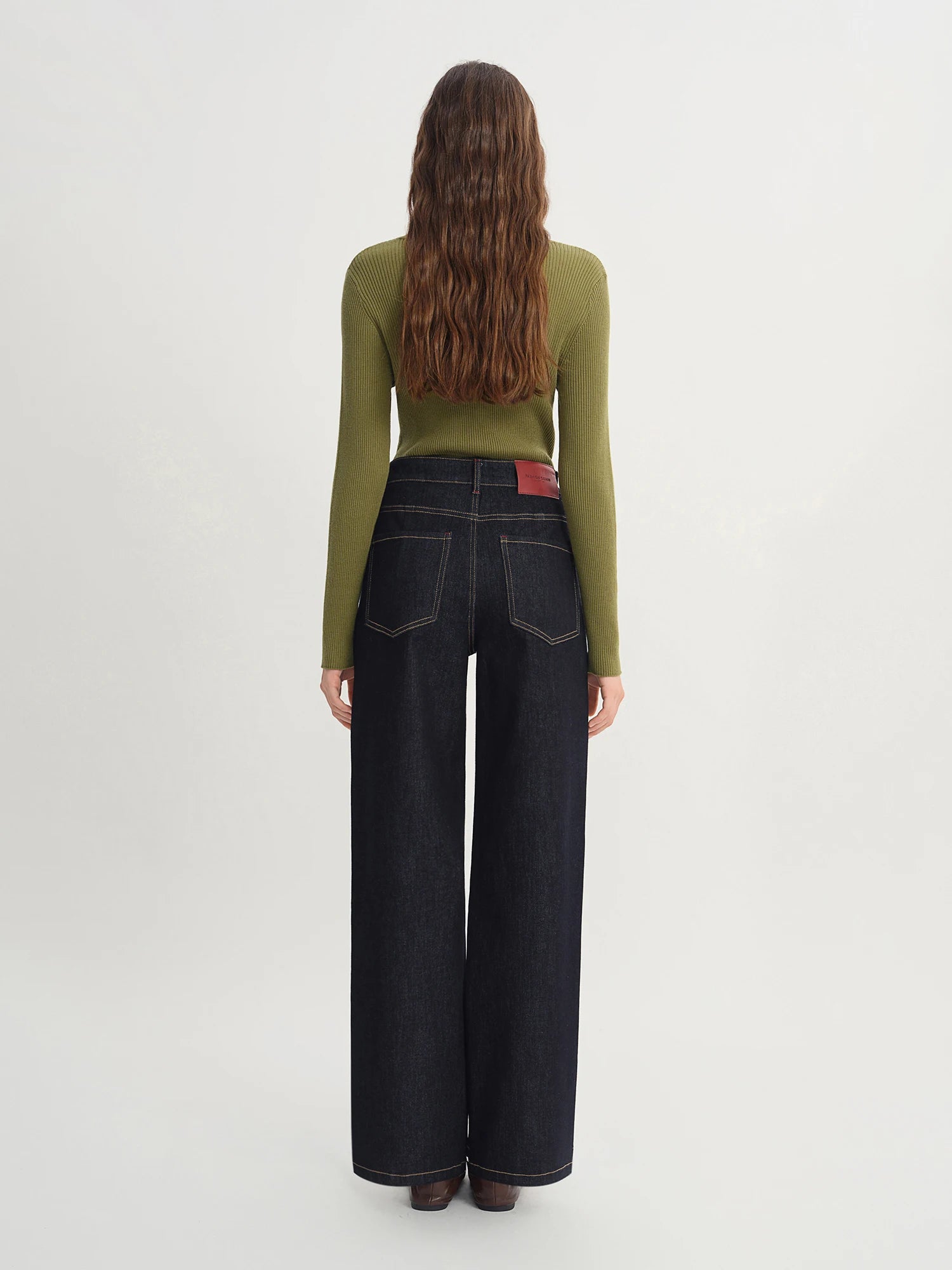 DUSHU 2025 Women's Straight Leg Jeans - High Waist Stretch Denim Pants Dual Fit for Apple & Pear Body Autumn Casual Trousers