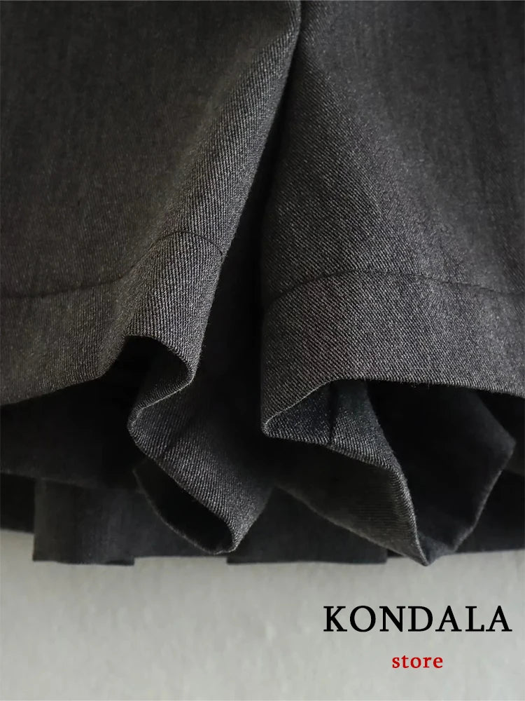 Dark Grey Mini Skirts Women Ruffles Pleated Sexy Shorts Skirts Female Fashion 2024 Streetwear Mujer Faldas