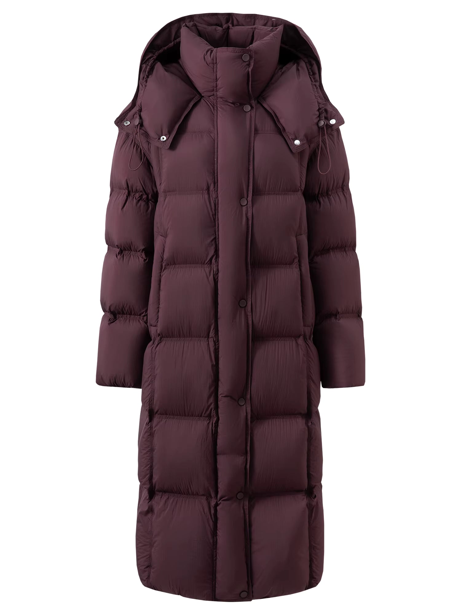Winter New Women's Long Puffer Down Coat with Hood Two-Tone Color Block Thermal Insulated Jacket Heavy Warm Outerwear