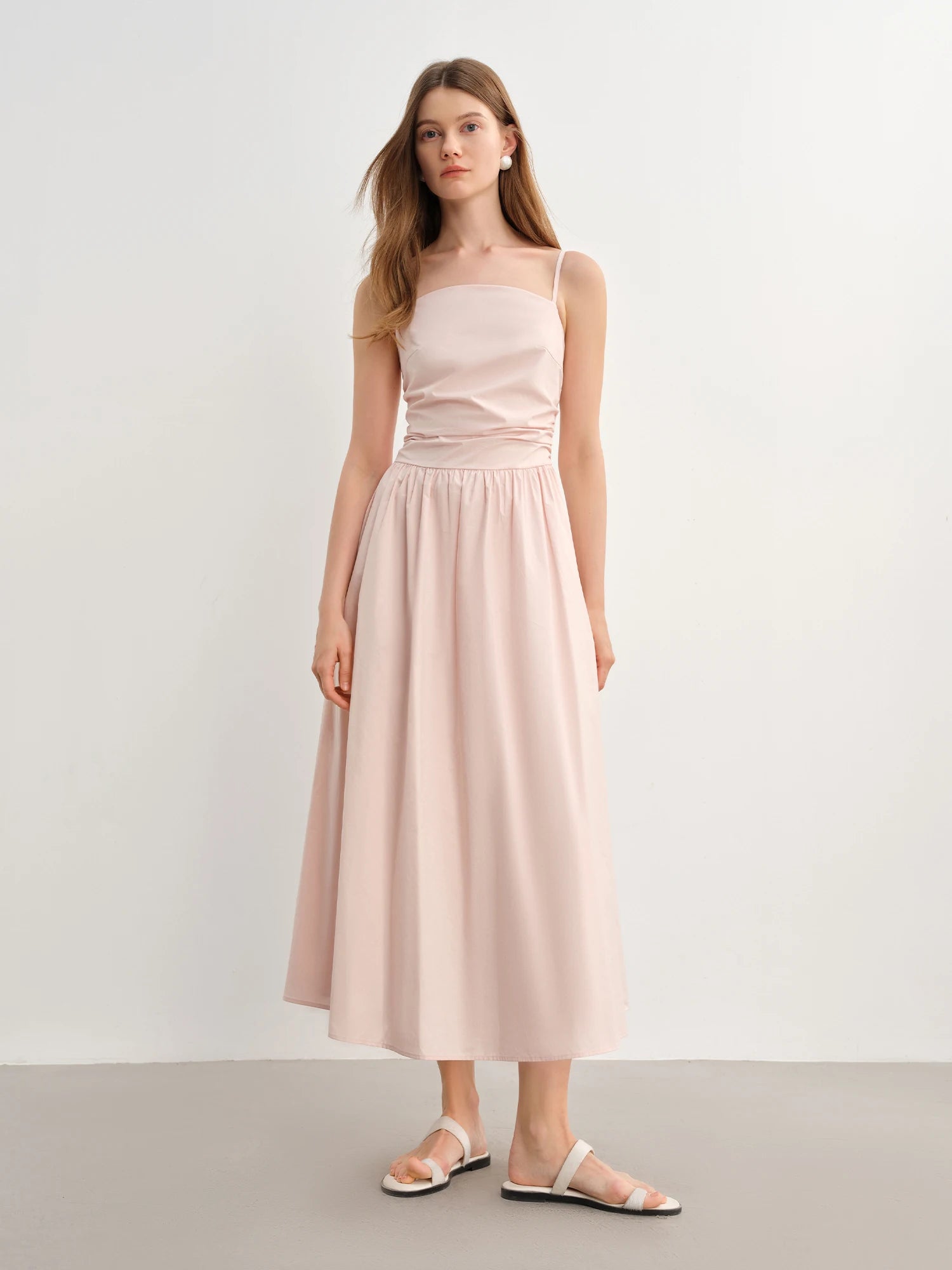 DUSHU Plus Size Women French Vintage Chic Dress 2025 Summer New Arrival Waist Flattering Strapless Dress