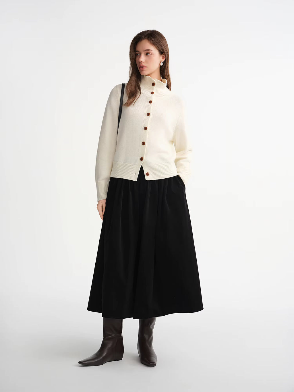 Simple Wool Knitted Cardigan Women 2025 Winter Multi Candy Color Ribbed Sweater Stand Collar Soft Warm Ins BF Tops Casual