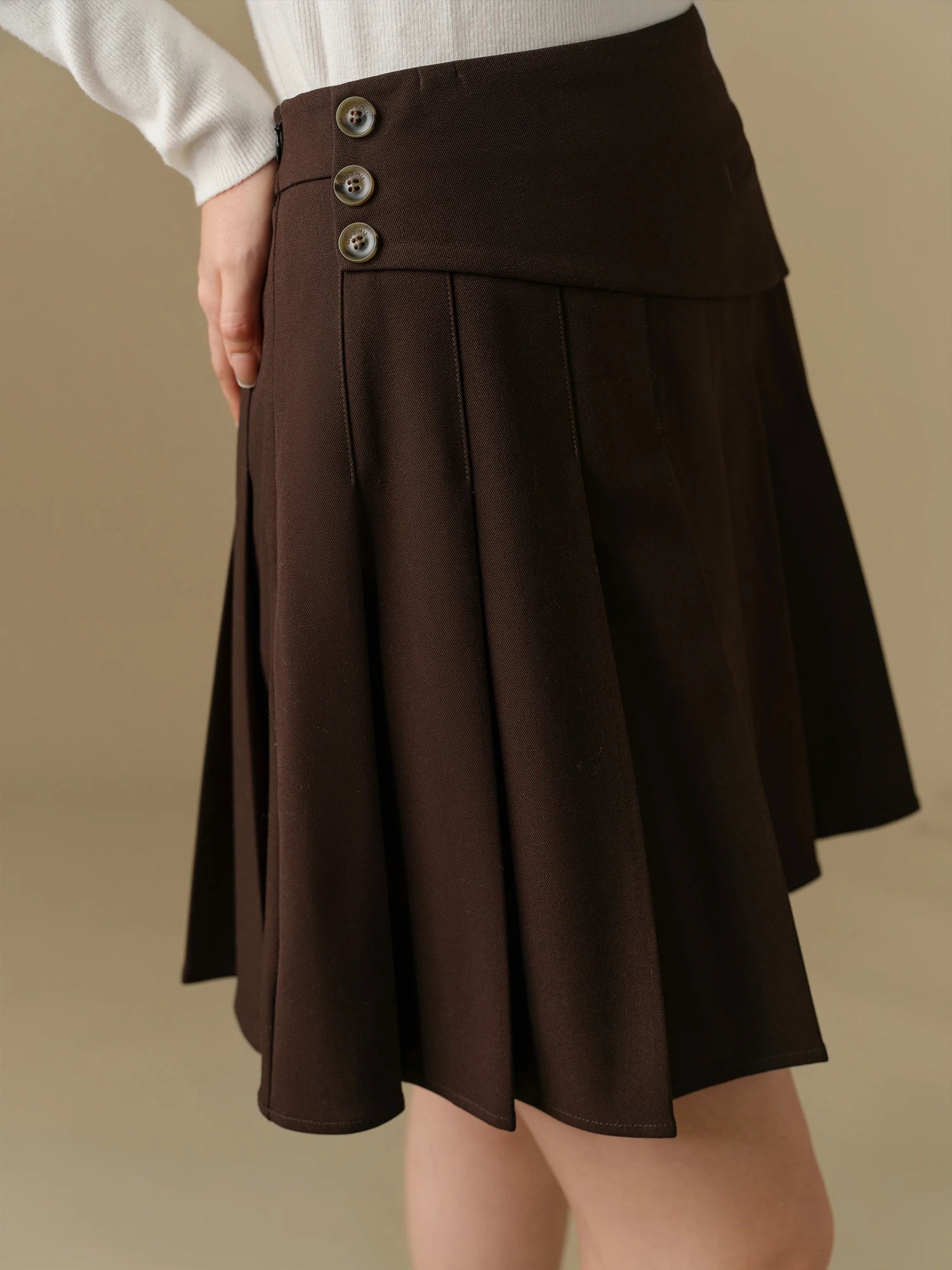DUSHU Plus Size Irregular Casual Design Pleated Skirt for Winter 2024 Fashionable Slim Versatile Casual Loose 24DS84336