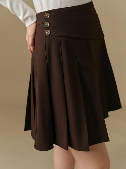 DUSHU Plus Size Irregular Casual Design Pleated Skirt for Winter 2024 Fashionable Slim Versatile Casual Loose 24DS84336