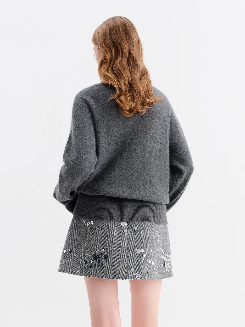 Soft Butterfly Pleated Close-Fitting Crew Neck Knit Sweater for Women Winter 2025 New Arrival Red Sweaters Sweet Pullovers