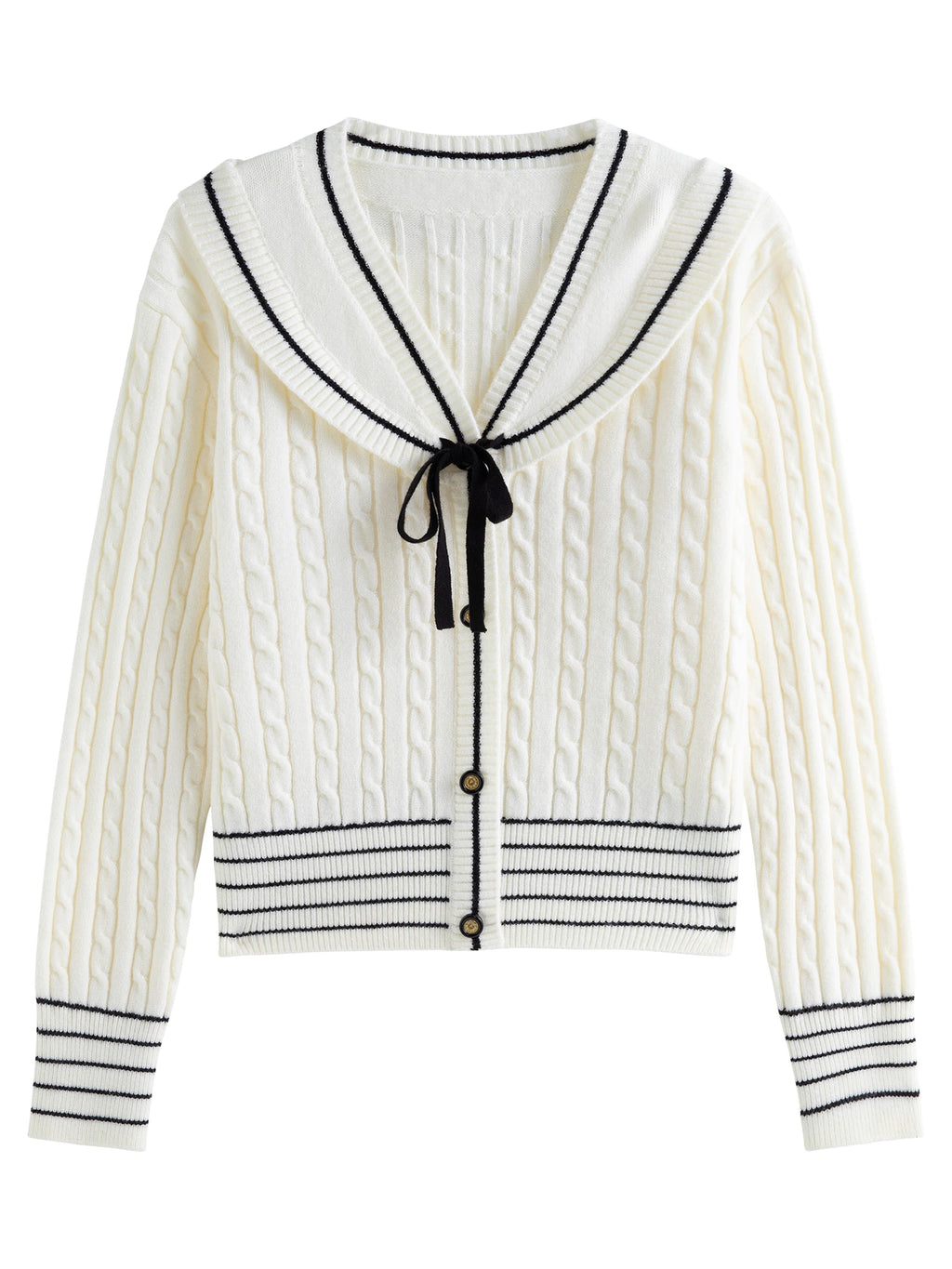 DUSHU Women Black and White Collision Vintage Style French Knit Sweater 2024 Winter New Versatile Casual Tops 24DS84156