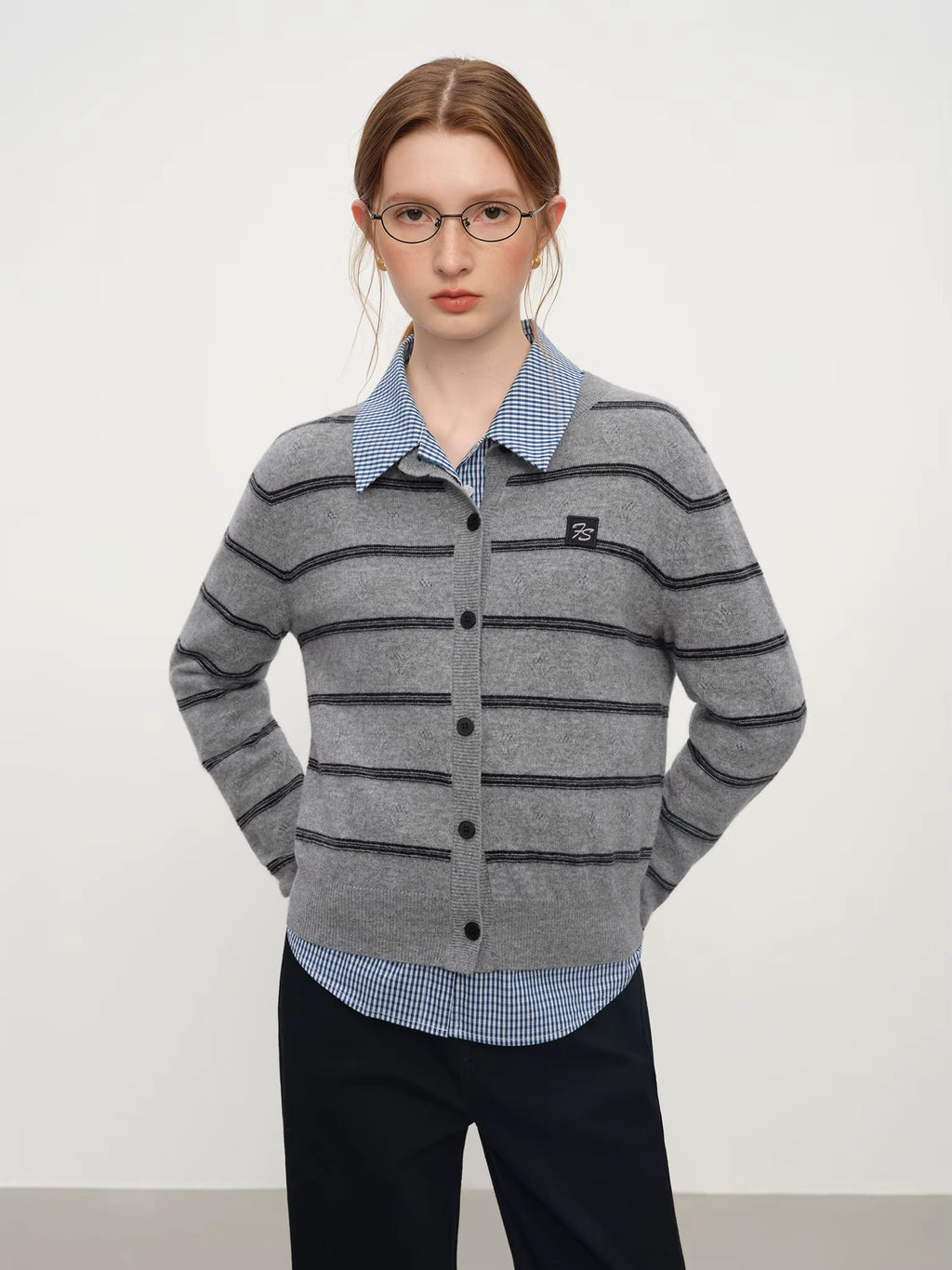 Winter 2025 Women's Jacquard Stripe Knit Sweater - Casual Office Wear Versatile Pullover Top Daily Chic Essentia