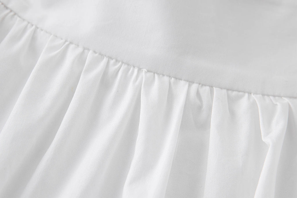 FSLE【Premium Series】100% Cotton Embroidery Design Female Sleeveless Shirt Zipper Waist Long A-LINE Skirts 2025 Summer