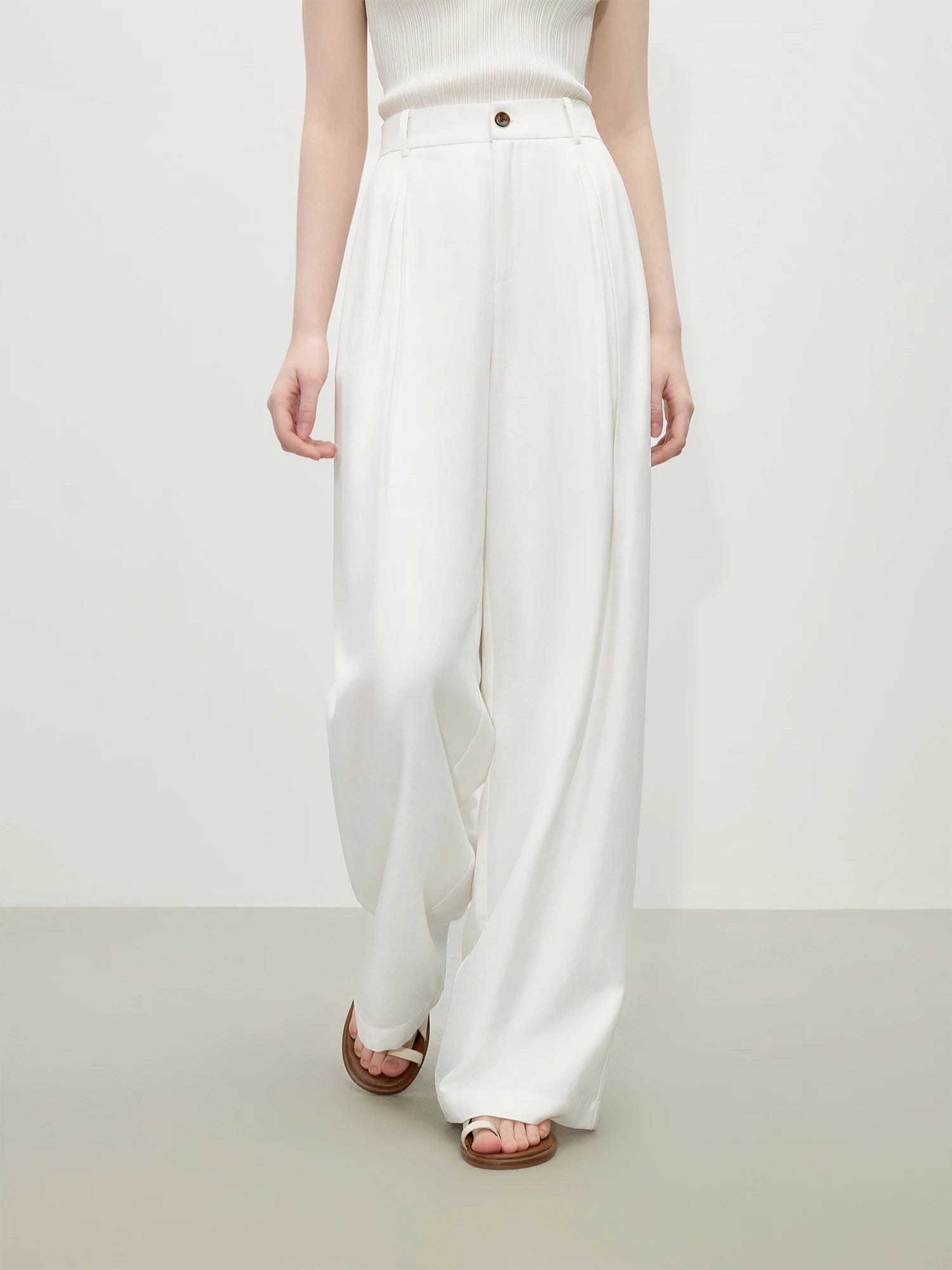 FSLE 2025 Summer Old Money Vest Wide-Leg Pants Set Vintage Tailored Two-Piece Adjustable Waist Eco Linen for Boardroom to Brunch