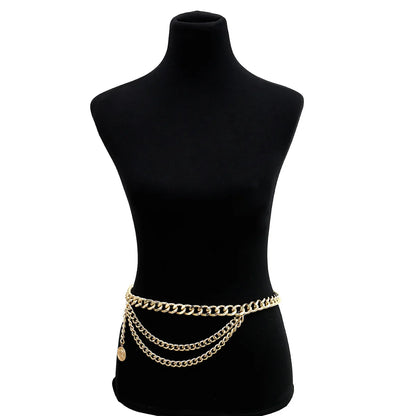 Tassel Gold Chain Belt For Women Dresses Designer Brand Luxury Punk Fringe Silver Waist Belts Female Metal Golden Dress Belt