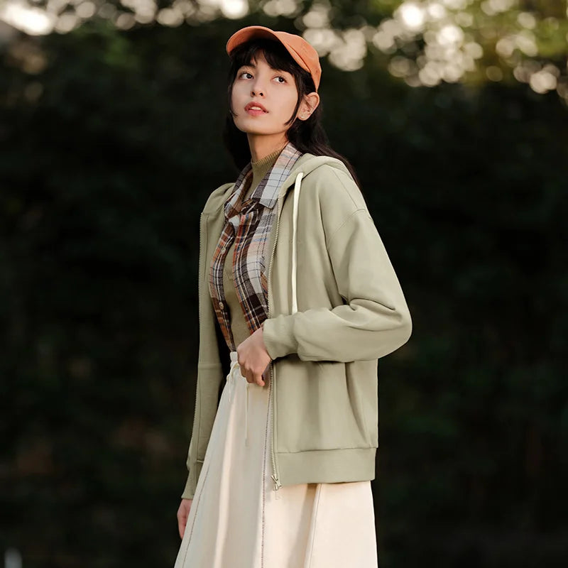 Semir 2024 Jacket Women Loose Top Casual Sports Style Spring New Embroidered Hooded Jacket Simple Coats