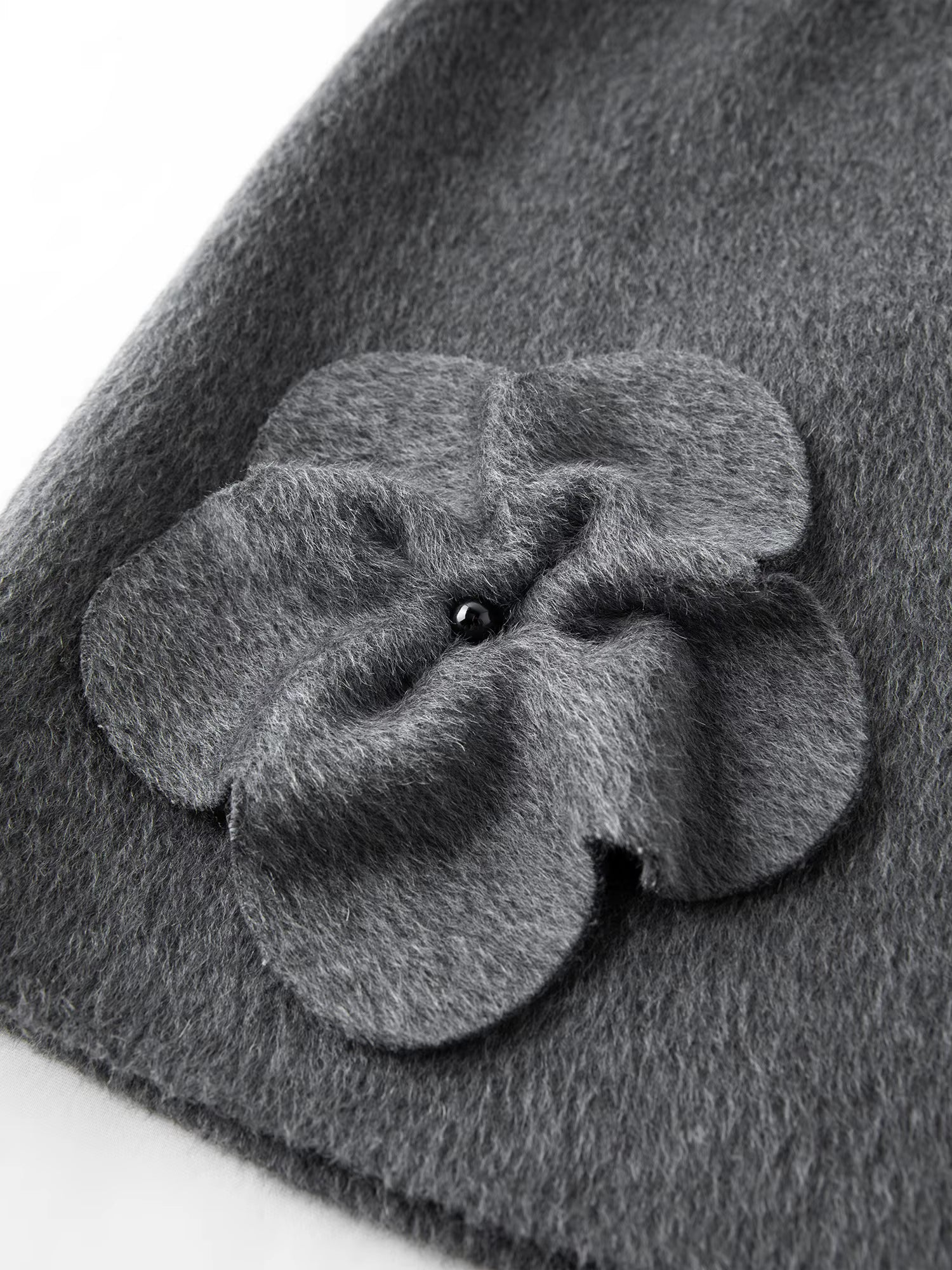 2025 Winter Women Short Wool Blend Coat Set with 3D Floral Pattern - Elegant Two-Piece Outerwear for Casual and Date Nights