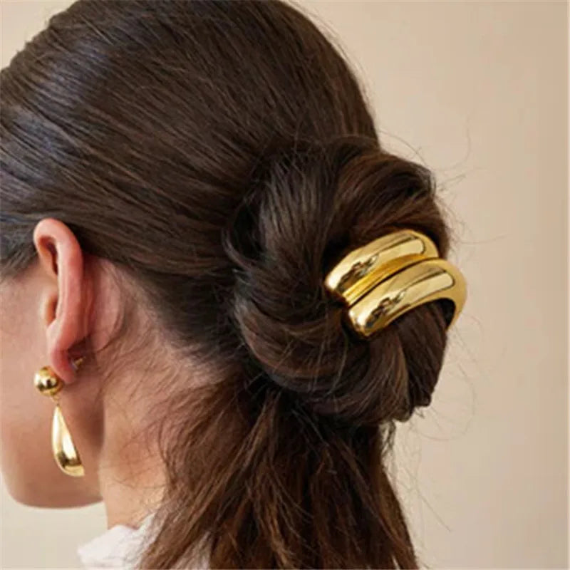 XIALUOKE Metal Smooth Elastic Hair Loop HairBands for Women Girl Unique Hair Pin Ropes Jewelry Hair Accessories Gifts