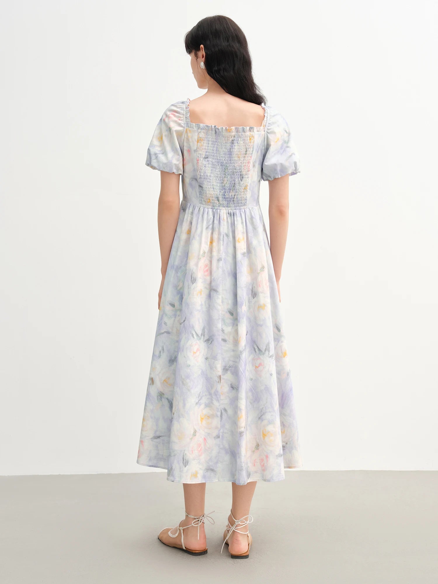 DUSHU French romantic oil painting skirt 2025 summer new product temperament sweet waist dress