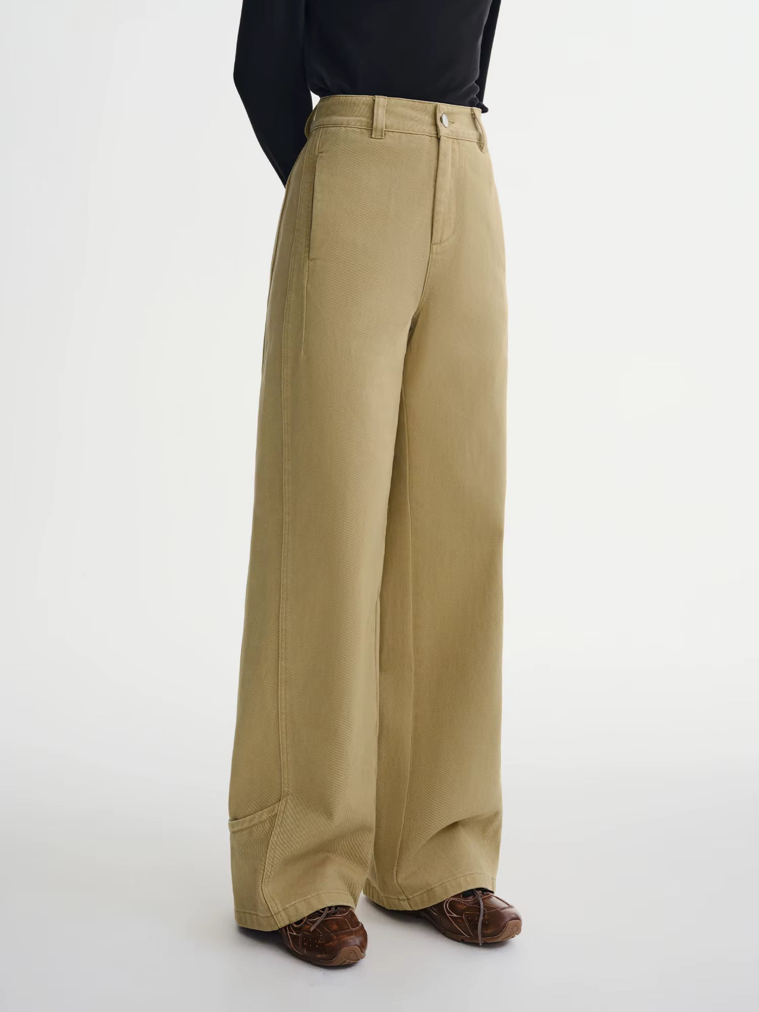 Plus-Size Women’s Deconstructivist Fashion: Baidapa Workwear Jeans 2025 Winter Wide Leg Pants Collection Winter Jeans