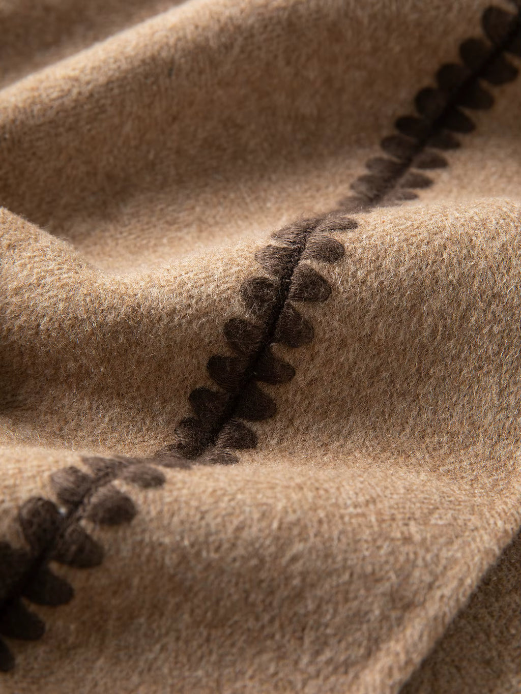 2025 Winter Women's Reversible Tartan Pattern Wool Blend Coat with Embroidery - Bohemian Style Two-Way Wear Long Overcoat