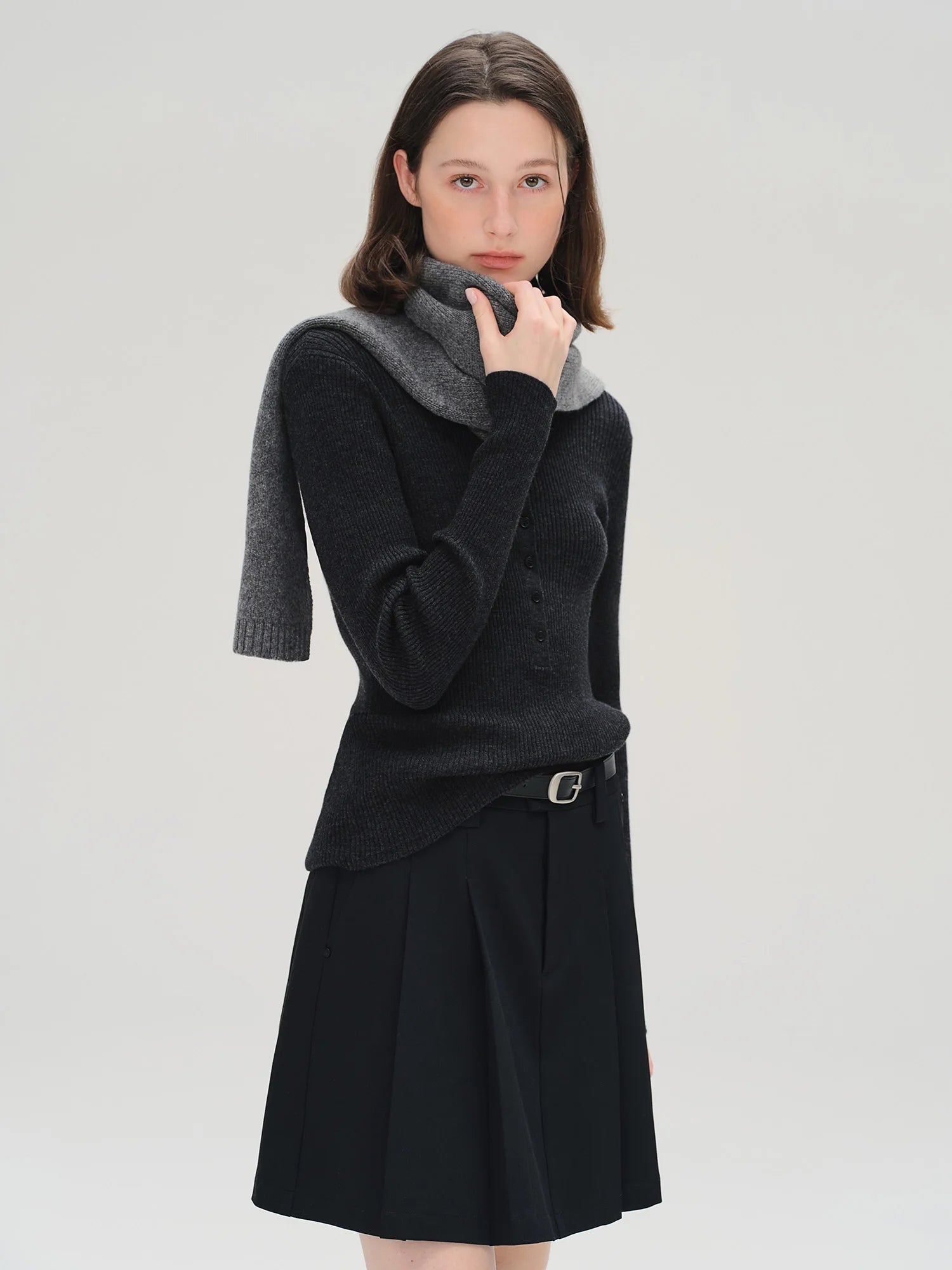 DUSHU Plus Size Women Ribbed Knit Sweater 100% Merino Wool Slimming Casual Pullover Various Colors Fall Winter 2025 New Arrival