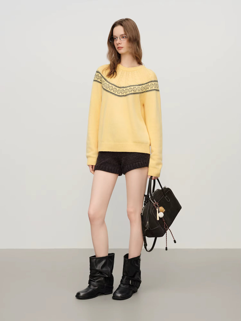 Christmas Retro Fair Isle Color Block Knit Sweater Women 2025 New Winter Round Neck Pullover Cozy Y2K Holiday Fashion Gift