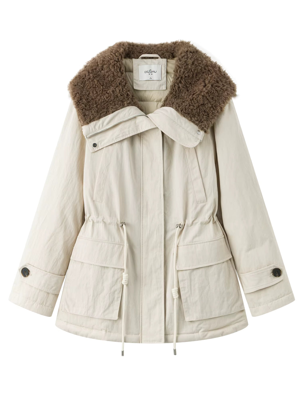 Plus Size 2025 Winter Women's Short Puffer Coat Faux Shearling Collar Parka Down Jacket Warm Thermal Bomber Outerwear