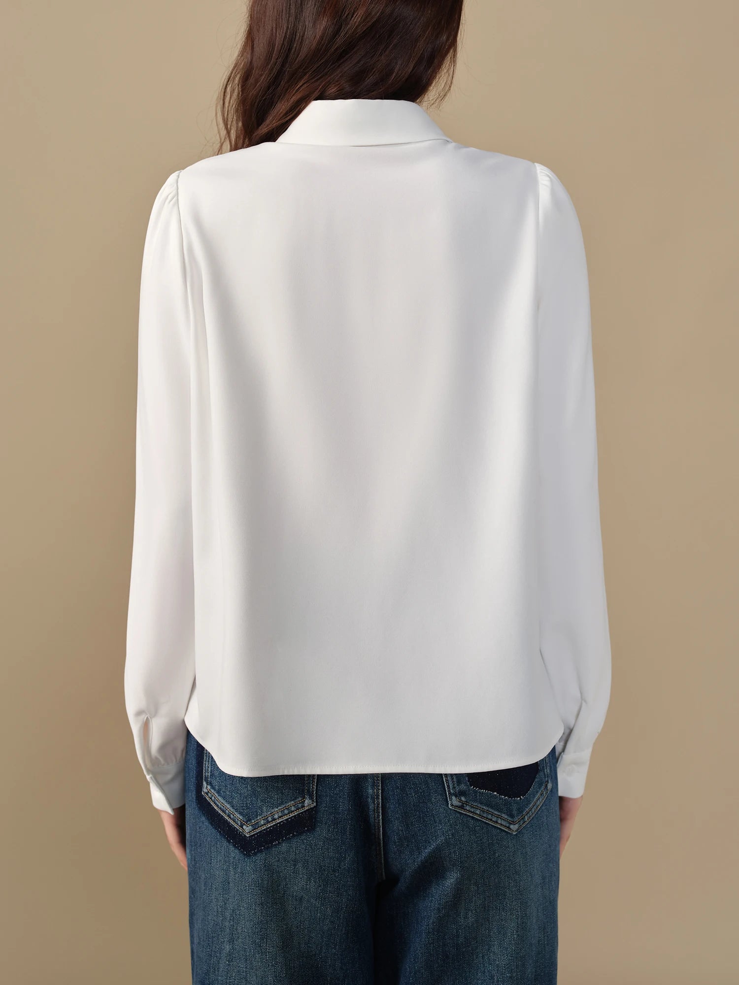 DUSHU Plus Size Women's Asymmetric Collar Shirt 2024 Winter New Commuting Simple Versatile Long Sleeved Shirt for Women