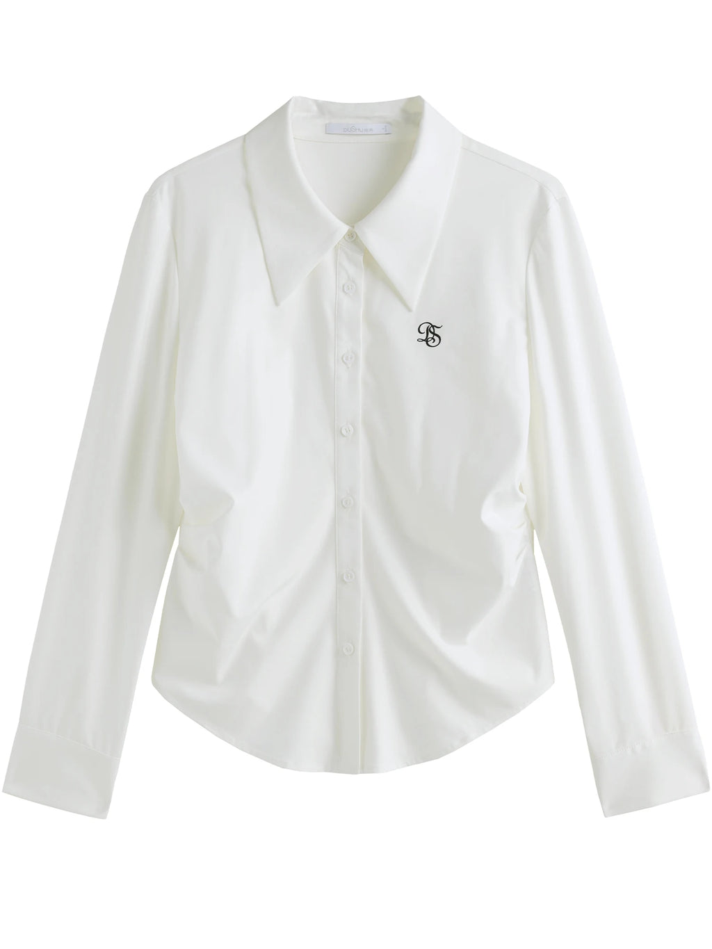 DUSHU Women's College Style Elegant Solid Color Simple Shirt 2024 Autumn New All-match Casual Slim Layered Shirt 24DS83083