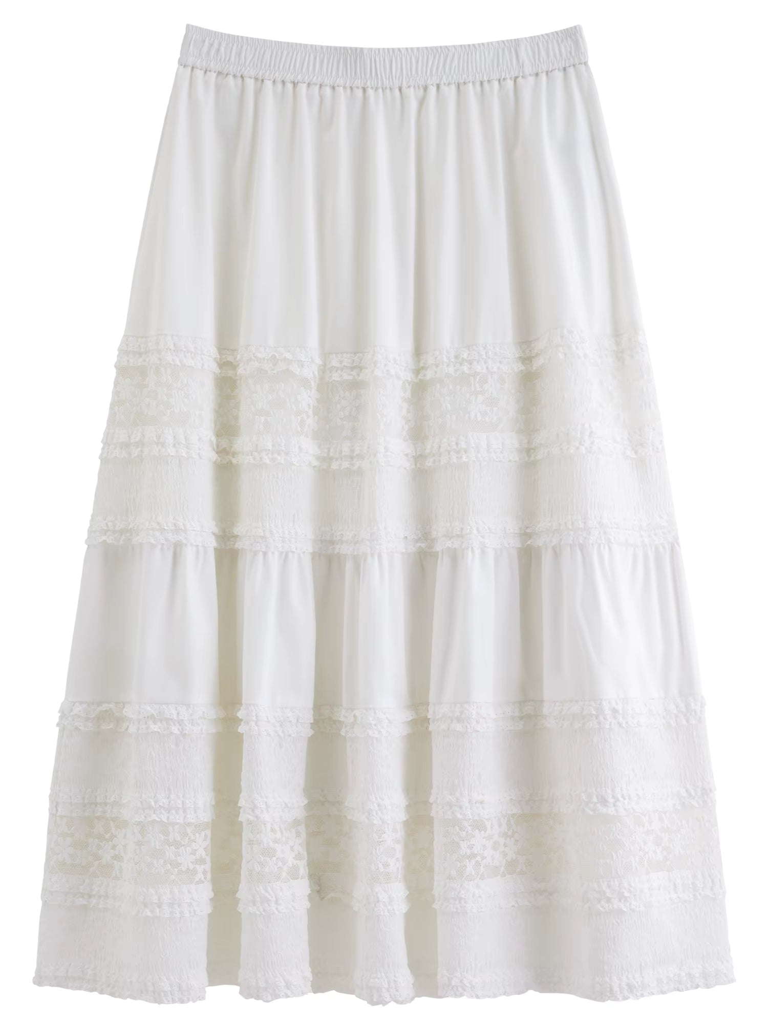 Plus-size Women's Clothing French Style Lace Appliqué Layered Cake Skirt 2025 Autumn Winter New Arrival Half-Skirt