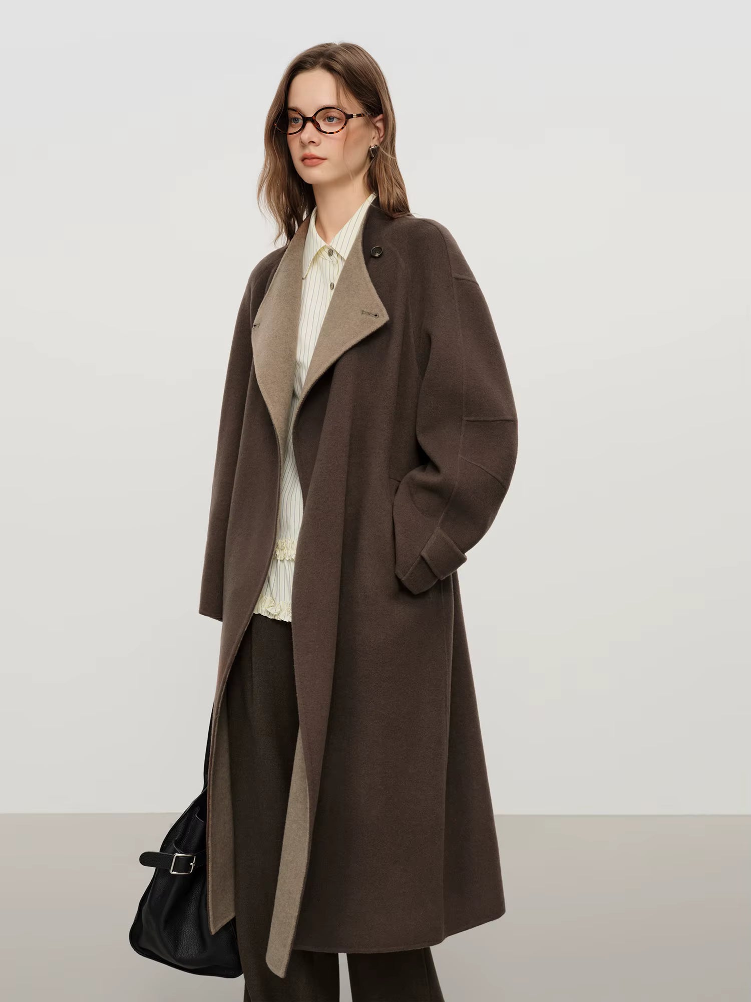 【Premium Series】 Stylish Luxury Cashmere Overcoat & Cozy Women's Scarf Double-Faced Tweed Outerwear for 2025 Winter
