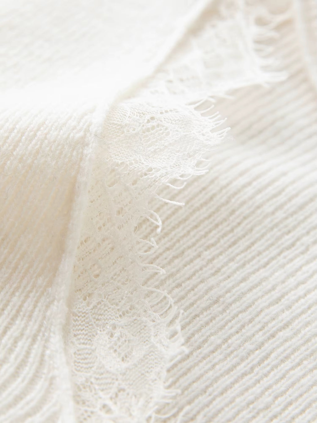 Plus-Size Women Lace-Trimmed Mesh V-Neck Knit Sweater with Wool Blend Winter 2025 New Arrival Heartbeat Signal Collection