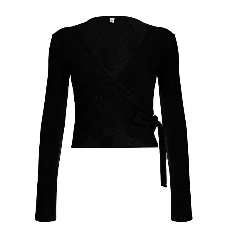 Absobe Autumn Winter Loose Pants Leisure Suit Women Flare Sleeve Crop Cardigan Top Lace-up Solid 2 Piece Set Fashion Outfit