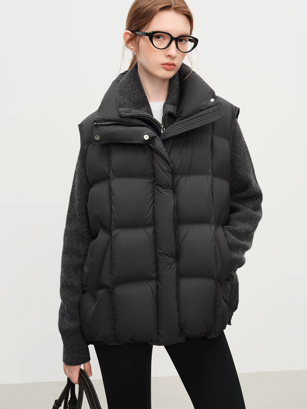 Winter 2025 Women's Korean Style Stand Collar Puffer Vest - Lightweight Down-Free Design Oversized Cloud-Like Fit Casual