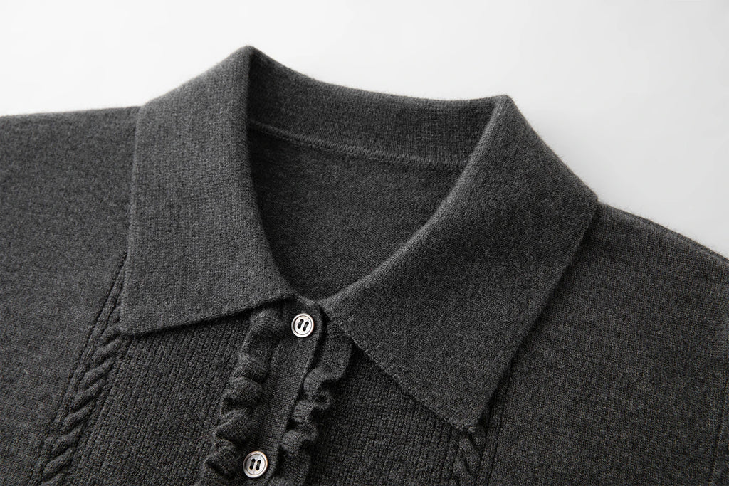 FSLE French Style Wood Ear Hem Heavy Cable Knit Sweater for Women Winter 2025 New Sweater