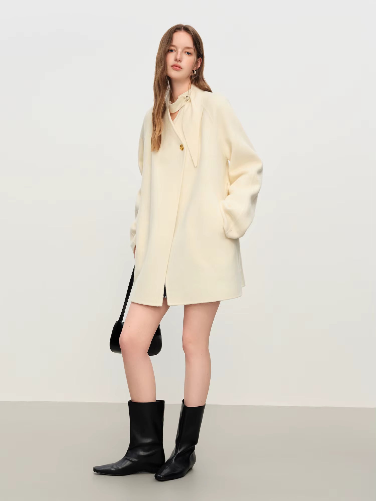 【Premium Series】 Exquisite Tweed Wool Coat Petite Women Stylish Collarless Winter Outerwear Youthful Design 2025 Winter