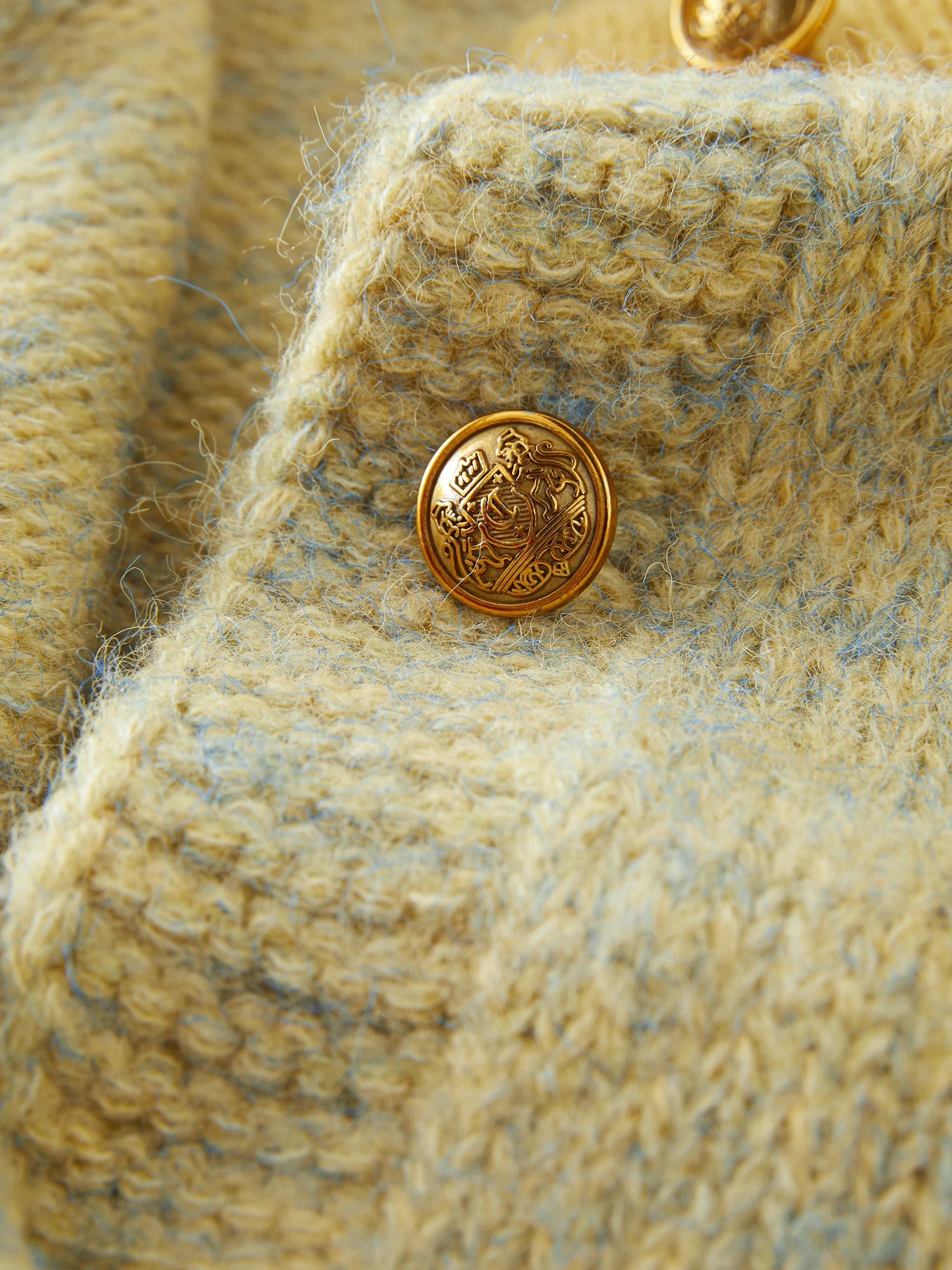 FSLE 2.8% Wool Retro Style Contrast Color Round Neck Cardigan Women Autumn Winter 2024 Colorful Dot Yarn Loose Sweater 24FS14027