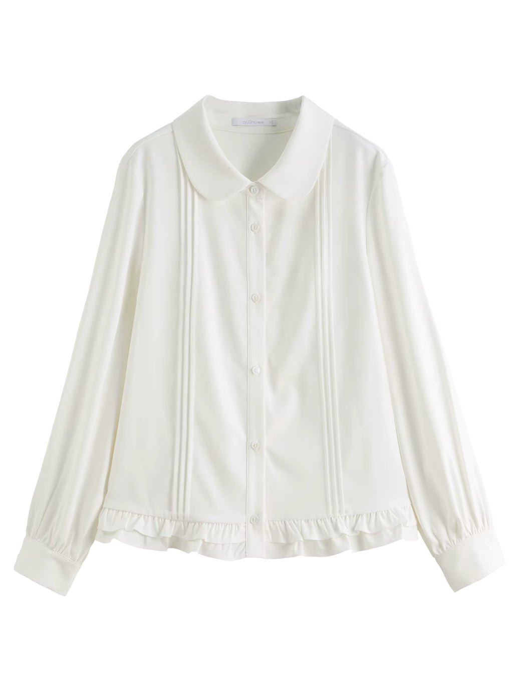 Plus-size Women Clothing 【Sweet Tea Girl】 Striped Gathered Wooden Ear neckline and hem Babydoll Dress 2025 Winter Shirt