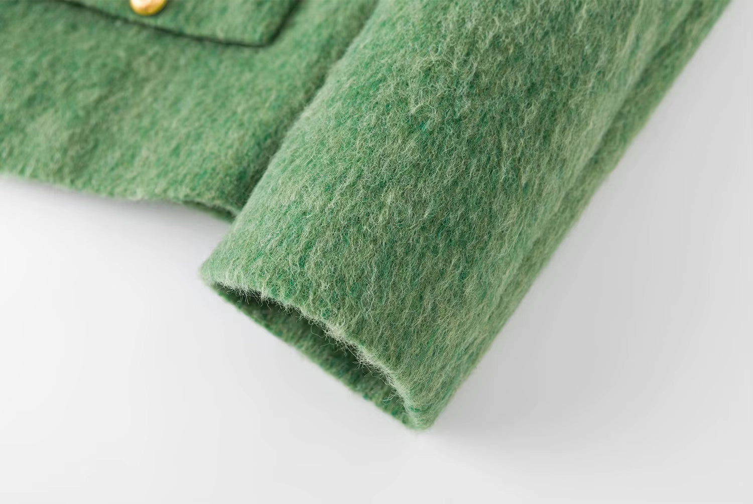 French Style Tweed Round Neck Wool Blend Structured Shoulder Women Coat 2025 New Outerwear Classic Elegant Casual Jacket
