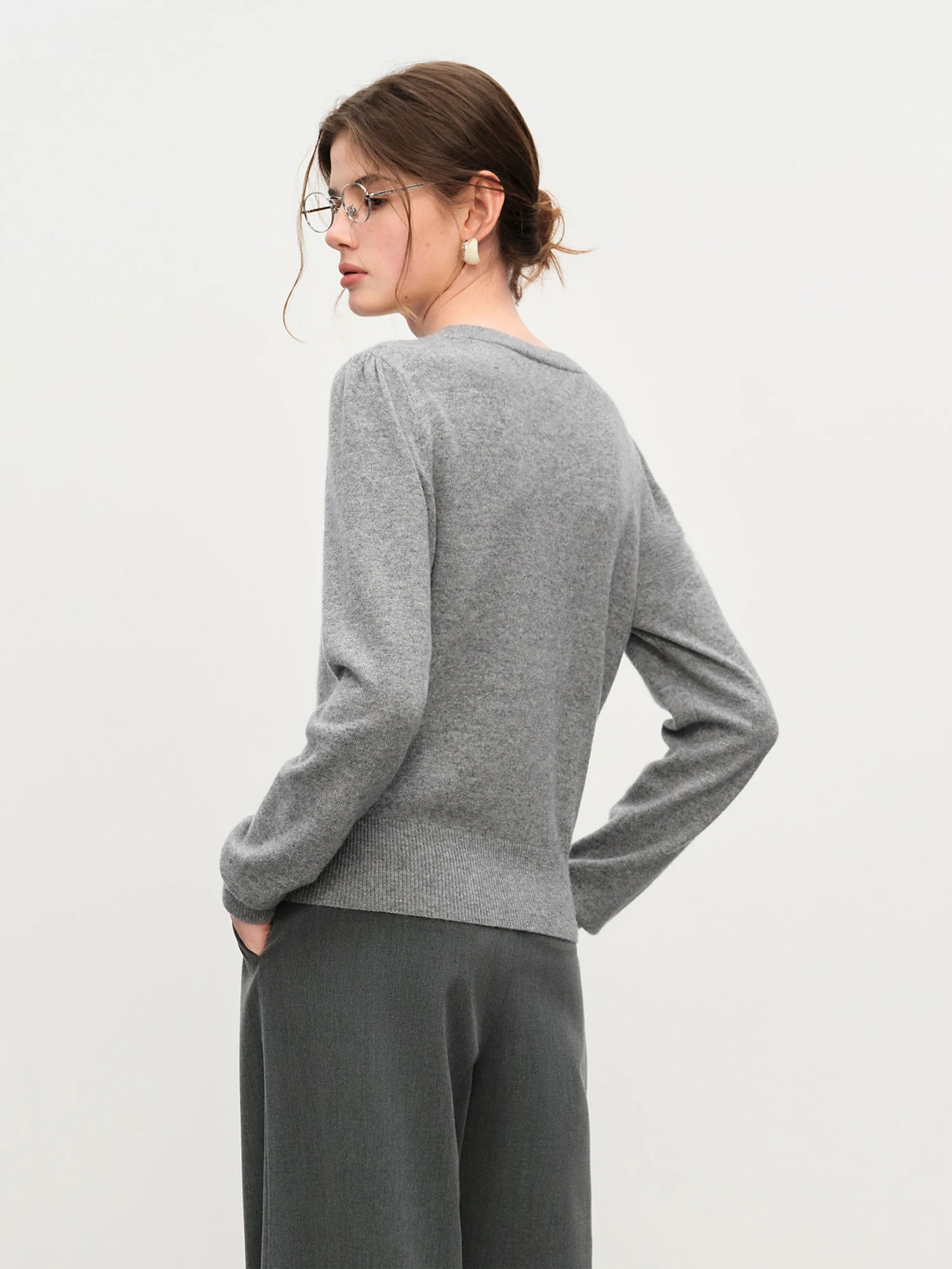 FSLE Women's Cute Fresh Wool Knit Sweater 2025 Autumn Winter New Style Round Neck Long Sleeve Chic Pullover Top for Casual Wear