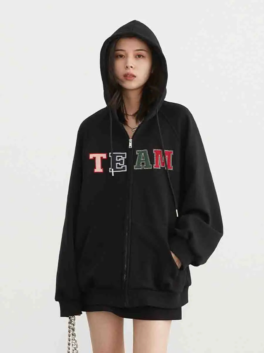 CHIC VEN Women's Sweatshirts Casual Loose Letter Printed Hoodie Fleece Coats Streetwear Female Clothes Spring Autumn New 2024