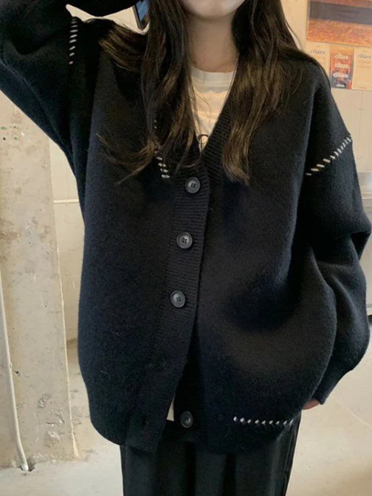 Sweater Cardigan Women Oversized Loose Coats Autumn Winter Sweet Jacket Korean Fashion College Style Cardigans Female Suéteres
