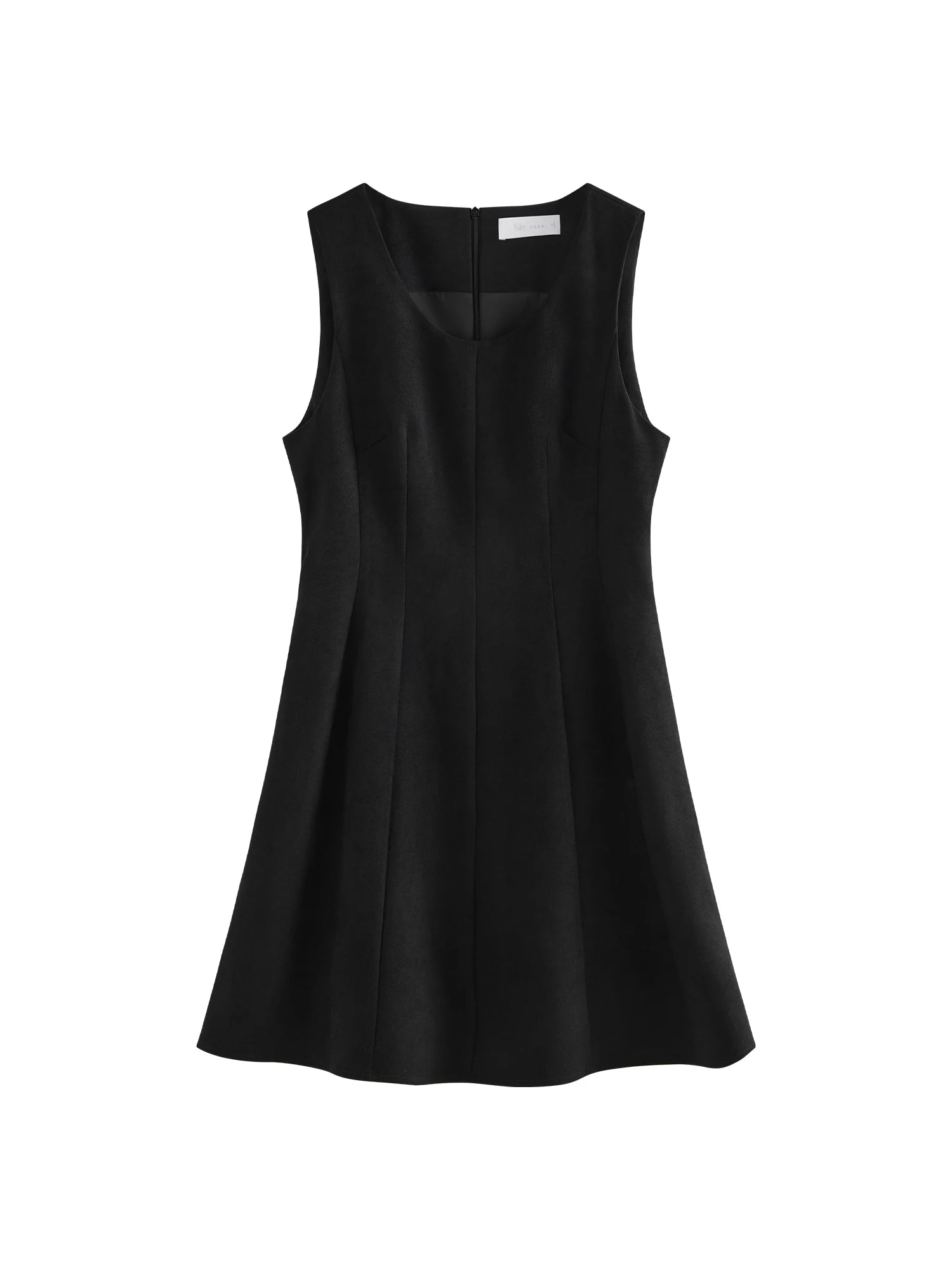FSLE【2 Length】Women Winter Sleeveless Dress Black Thick Commuter Tank Round Neck Dress Office Lady Dress 24FS14518+24FS14666