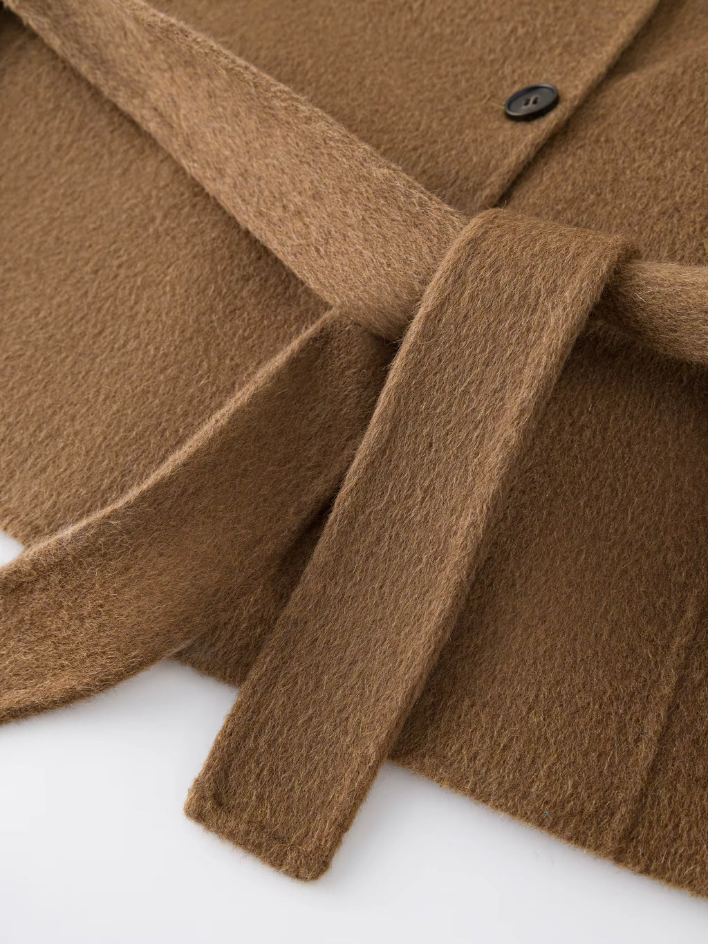 French Style Sheep Wool Cropped Wool Coat Women's Winter 2025 New Double-faced Wool Jackets Simple Ins Stand Collar