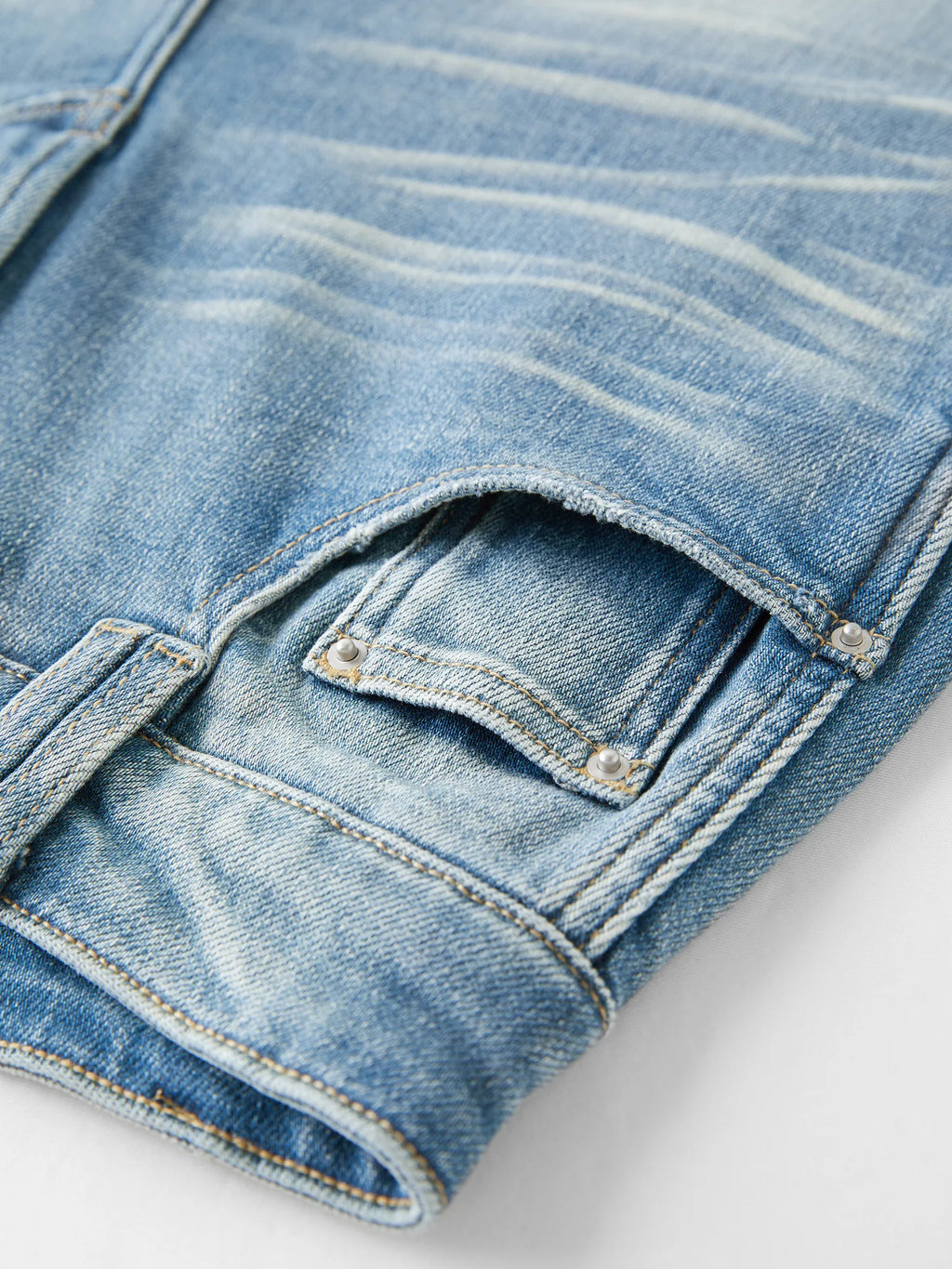 DUSHU Plus Size Design Sense Retro Washed Blue Straight Jeans High Waist Drape Slim Wide Leg Pants 2025 New Arrival