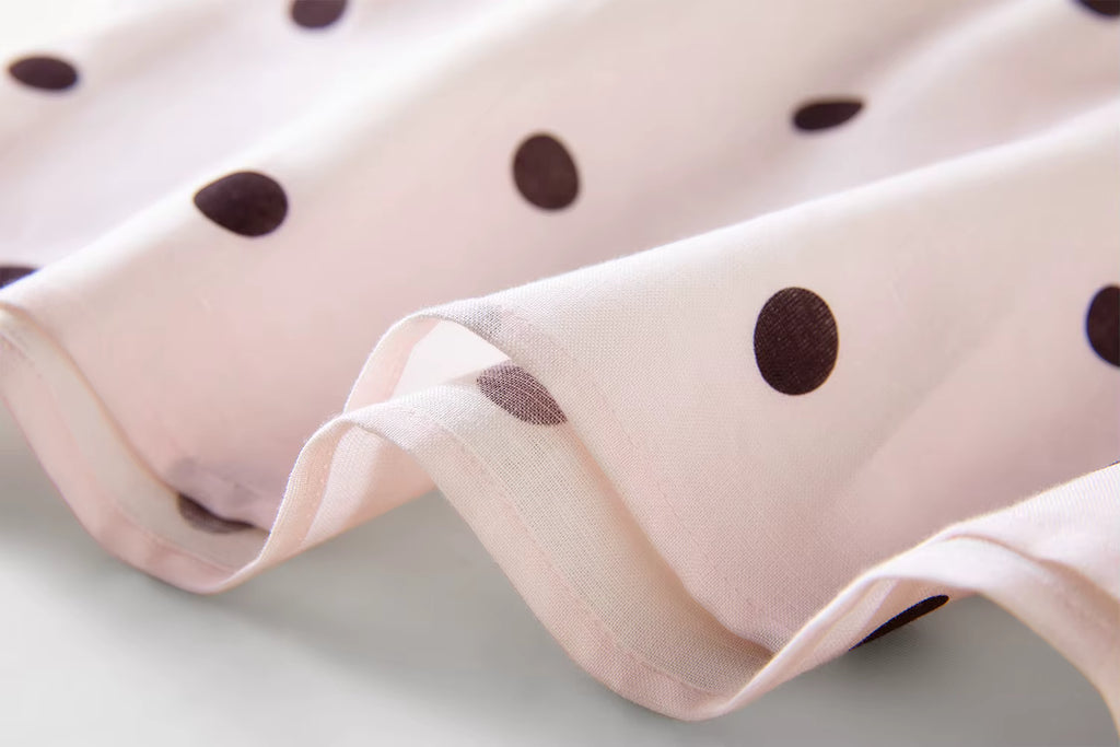 Color-blocked Light Pink Polka Dot High-waisted Japanese Style A-line Mini Skirt New Spring 2026 Style Sweet Skirt