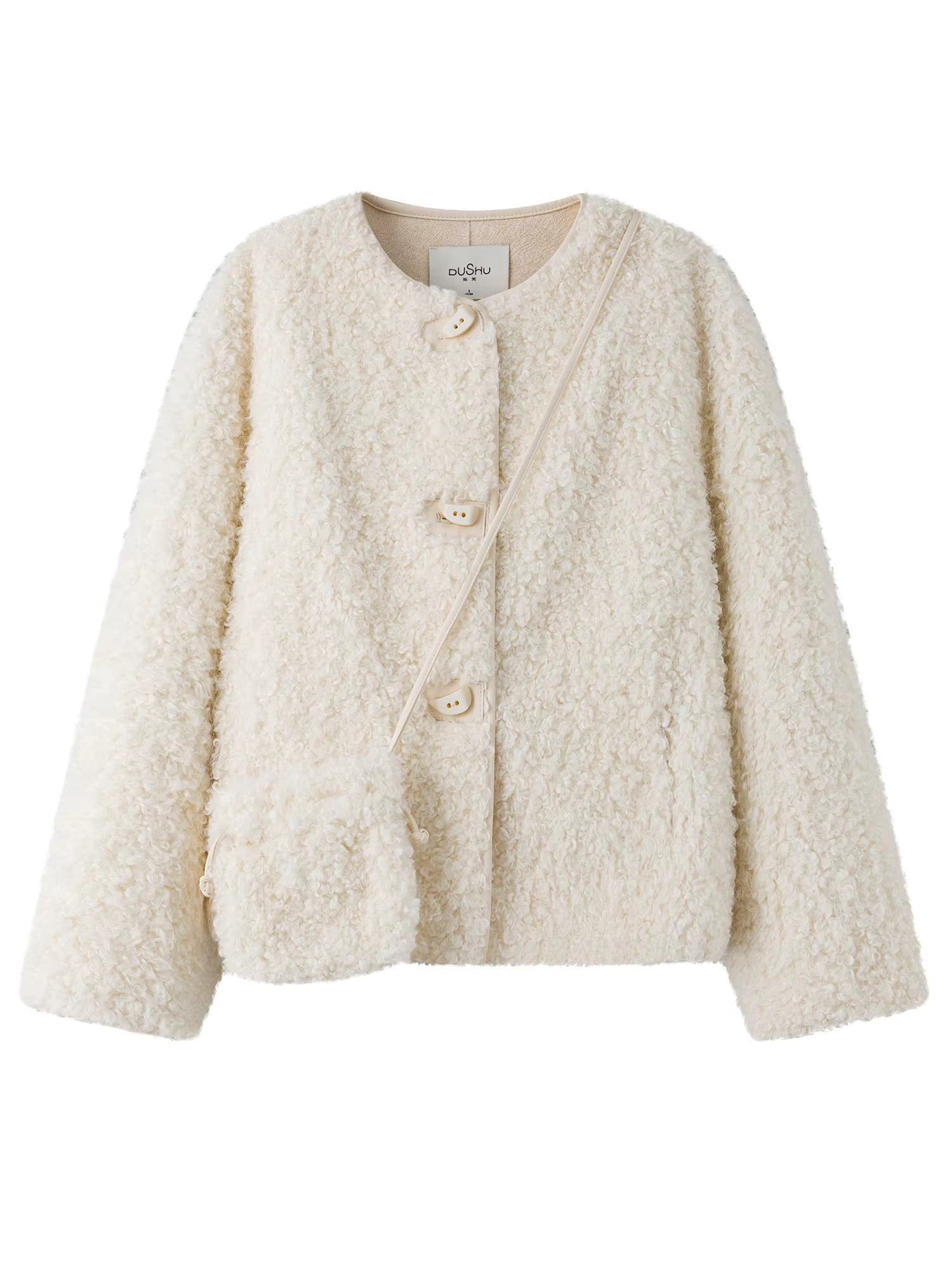 2025 Winter Women's Soft Faux Shearling Short Jacket Eco-Friendly Cropped Coat Vegan Leather Trench Vintage Outerwear