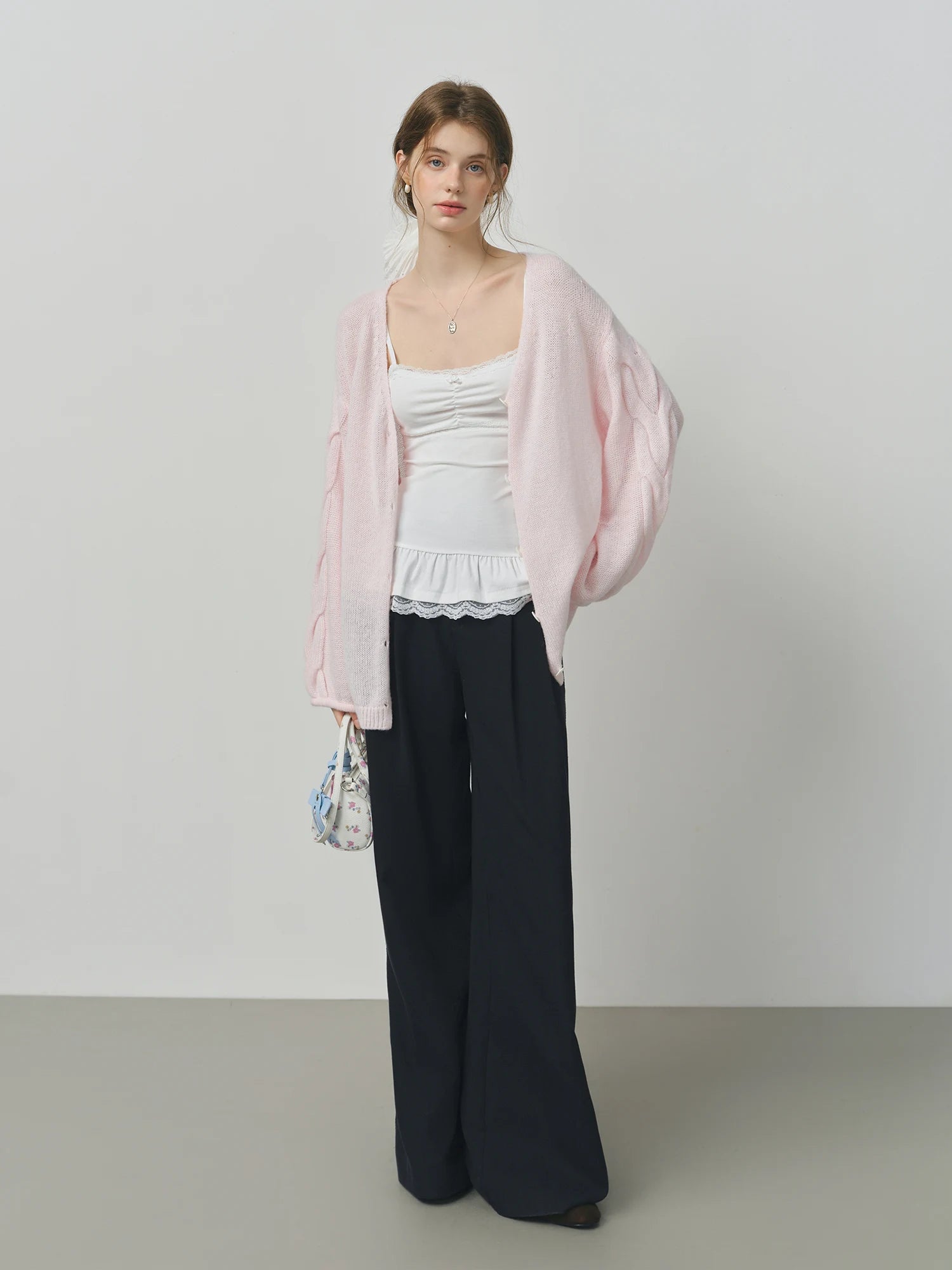 FSLE Retro Style Loose Pleated Drape Straight Pants For Women 2025 Autumn New Arrival Wide-leg Casual Pants
