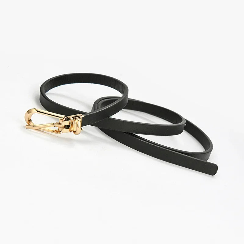 Black Red Brown Adjustable PU Leather Women Faux Leather Belts Candy Color Thin Skinny Waistband Fashion Dress Jeans Strap Belt
