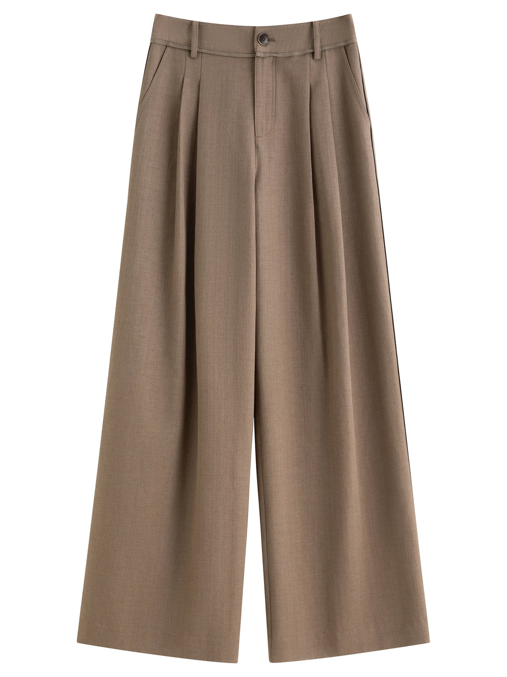 FSLE Retro Style Loose Pleated Drape Straight Pants For Women 2025 Autumn New Arrival Wide-leg Casual Pants