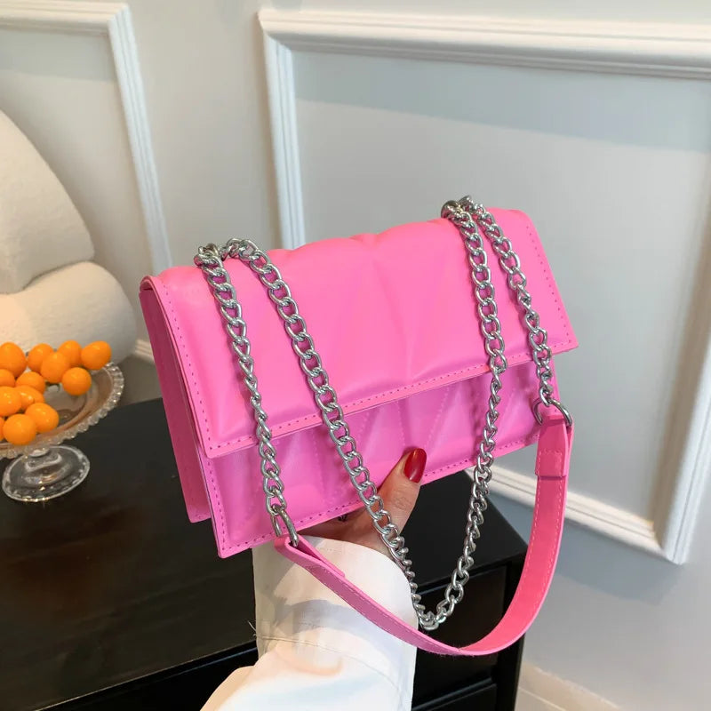 Fashion Trend Crossbody Single Bag On The New Small Bag 2023 New Tide Korean Version Of The Foreign-style Chain Small Square Bag