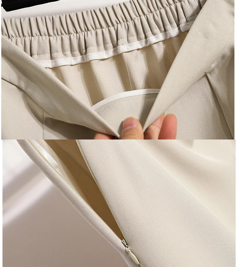 Solid Color High Waist Skirt Women's 2024 Spring and Summer New Korean Loose plus size Fashion Simple Casual A- shaped Midi Skir