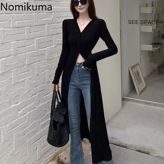 Black Long Sleeve Shirts for Women Camisas De Mujer 2024 Streetwear Fashion Korean Blouses Casual Slim Fit Long Y2k Tops 27u648